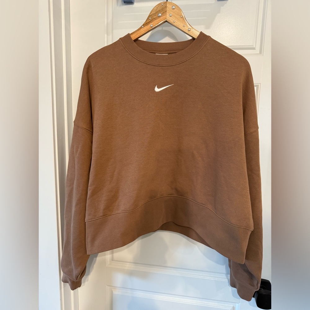 Nike Sportswear Phoenix Fleece Women's Brown Crew Neck Sweater